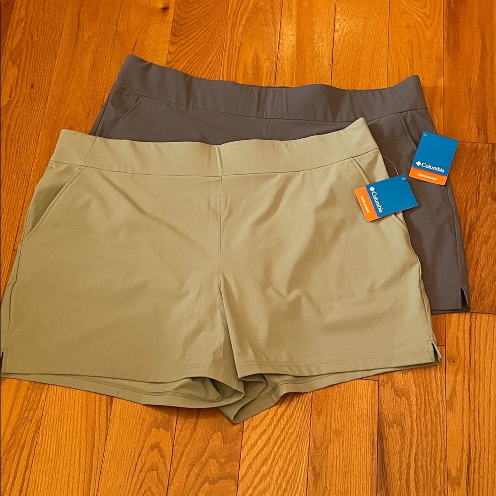 2 pr Columbia Women's Athletic Shorts Sz 2x Omni shade PFG